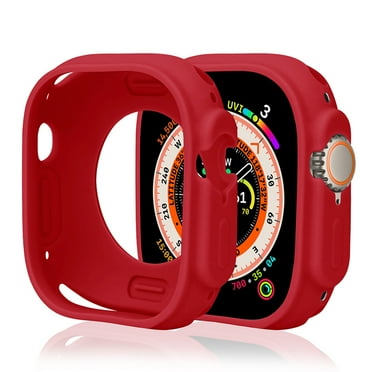TECH CIRCLE Smartwatch Case for Apple Watch Series 6/5/4/3/2 (40mm/38mm) & Apple Watch SE 2/1 (40mm) - Durable Soft Silicone Shockproof Case Lightweight Protective Cover for iWatch Series, Dark Red