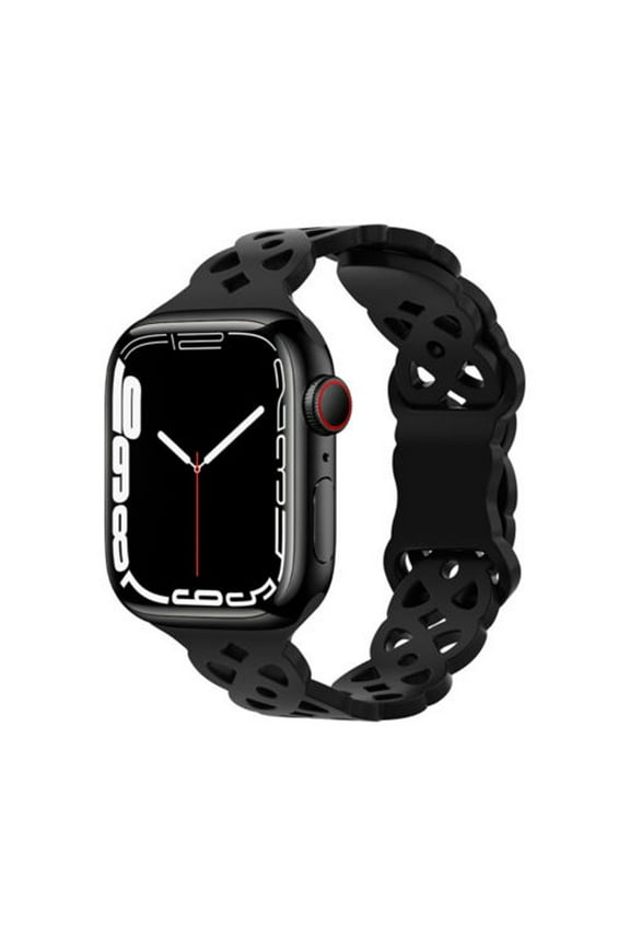 TECH CIRCLE Soft Silicone Bands for Apple Watch Band 38mm 40mm 41mm, Sport Strap Breathable Wristbands for Series 9 SE 8 7 6 5 4 3 2 1 Women Men,Black