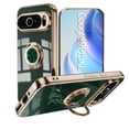 thumbnail image 1 of TECH CIRCLE Soft Silicone Phone Case, Google Pixel 9 Pro XL Case 6.8" (2024), Shiny Plating Cute Case with Magnetic Kickstand /Finger Ring Holder, Durable TPU Slim Thin Lightweight Cover, Darkgreen, 1 of 6