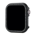 thumbnail image 1 of TECH CIRCLE Sparkly Frame Case for Apple Watch Series 6/5/4 (40mm) & Apple Watch SE 2/1 (40mm) Smartwatches - Aluminum Alloy Material Hard Case Durable Lightweight Stylish Shinning Cover, Black, 1 of 2