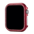 thumbnail image 1 of TECH CIRCLE Sparkly Frame Case for Apple Watch Series 9/8/7 (45mm) Smartwatches - Aluminum Alloy Material Hard Case Durable and Lightweight Stylish Shinning Smartwatch Cover for Women/Girls, Red, 1 of 2