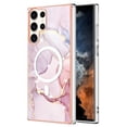 thumbnail image 1 of TECH CIRCLE Strong Magnetic Samsung Galaxy S23 Ultra Case, Compatible with MagSafe Military Grade Drop Protection Colorful Marble Slim Phone Cover for Galaxy S23 Ultra 6.8" 2023,Pink Marble, 1 of 1