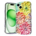 thumbnail image 1 of TECH CIRCLE Stylish Cute Floral Case for iPhone 15 Plus (6.7") 2023 Cell Phone with Wave Edge, Compatible with MagSafe Accessory, Screen Camera Protection, Shockproof Protective Cover, Yellow Red, 1 of 7
