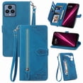 thumbnail image 1 of TECH CIRCLE T-Mobile REVVL 6 Pro 5G/T Phone Pro 5G Wallet Case,Embossed Flower PU Leather Folio Flip Protective Zipper Wrist Strap RFID Blocking Card Holder Stand Case for T-Mobile REVVL 6 Pro,Blue, 1 of 7