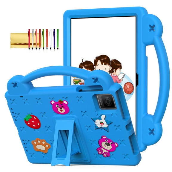 TECH CIRCLE T-Mobile Revvl Tab 5G 2023 Case, Strawberry Panda Shockproof Rugged Lightweight Convertible Stand Handles Kids Friendly Case for T-Mobile REVVL Tab 5G 2023 10.36" Tablet,Skyblue