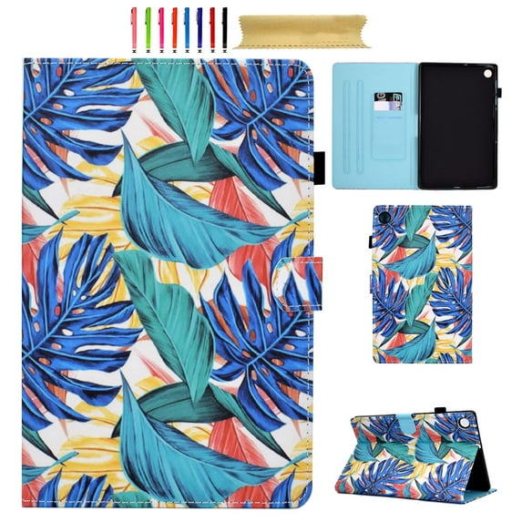 TECH CIRCLE Tablet Case for Samsung Galaxy Tab A9 8.7" Folio Cover with Card Pocket, Multi-Angle Stand Auto Wake/Sleep Flip Case with Pencil Holder for Tab A9 SM-X110/X115, Leaves