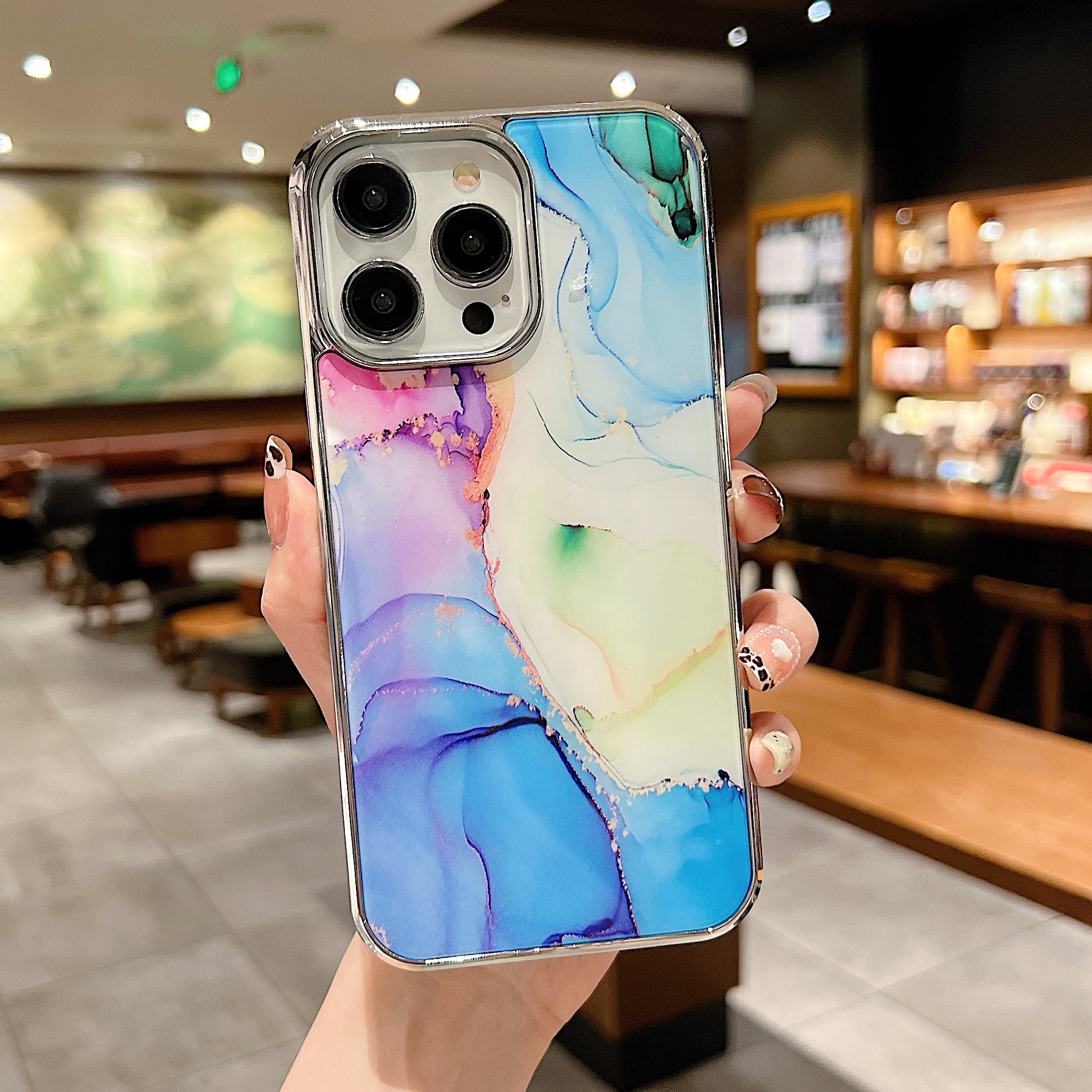 TECH CIRCLE Thin Case for for iPhone 13 (6.1") - [Cute Marble Design] Slim  Fit Lightweight Durable Silicone Hard Plastic Hybrid Phone Case Back Cover  Shell, Marble O - Walmart.com
