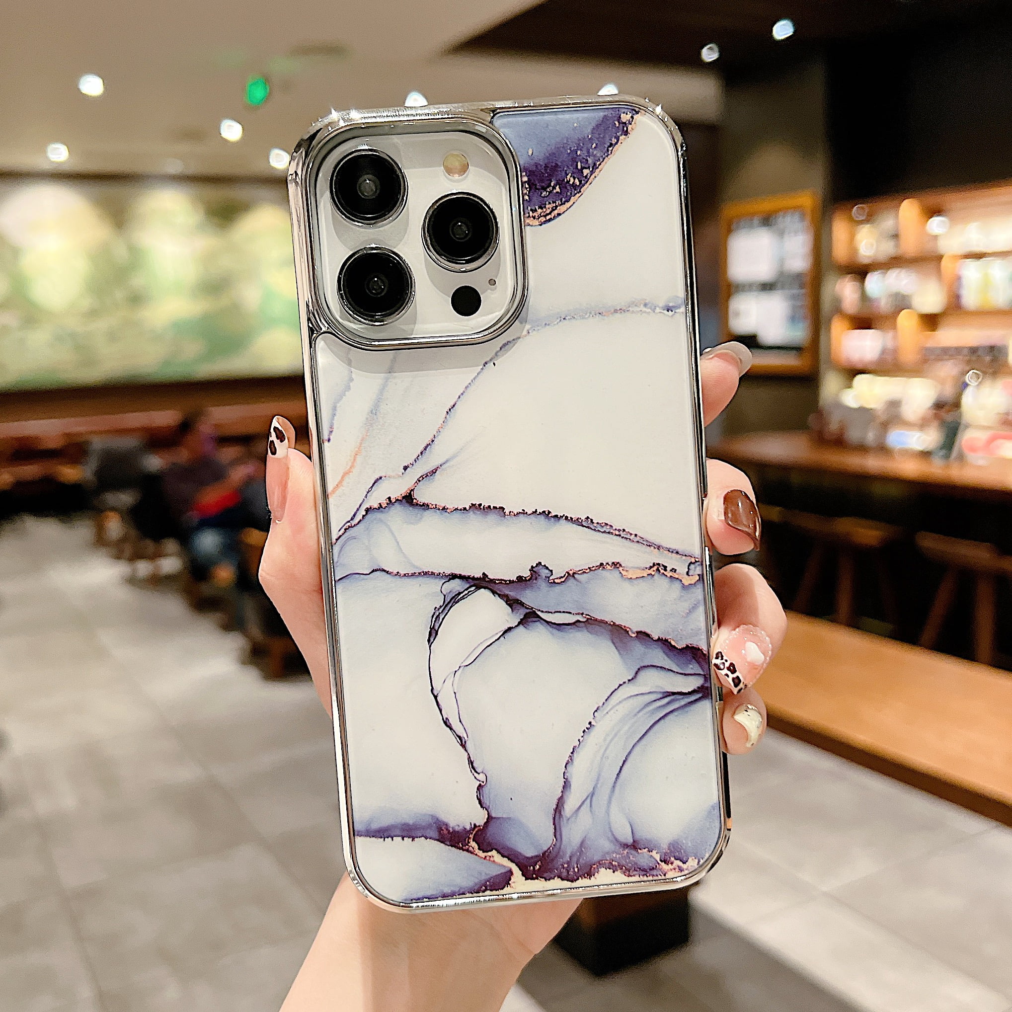 TECH CIRCLE Thin Case for for iPhone 15 (6.1") - [Cute Marble Design] Slim  Fit Lightweight Durable Silicone Hard Plastic Hybrid Phone Case Back Cover  ...
