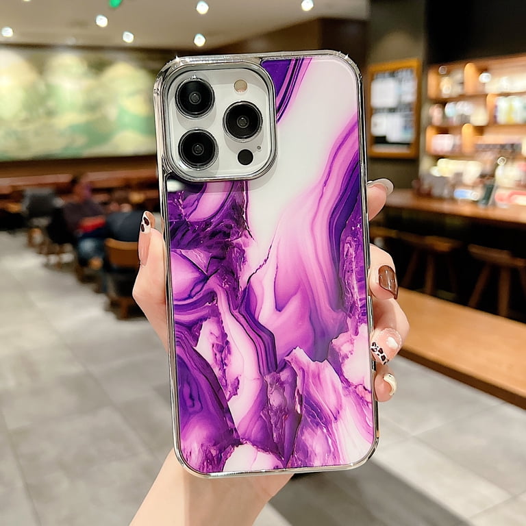 TECH CIRCLE Thin Case for for iPhone 15 (6.1") - [Cute Marble Design] Slim  Fit Lightweight Durable Silicone Hard Plastic Hybrid Phone Case Back Cover  ...