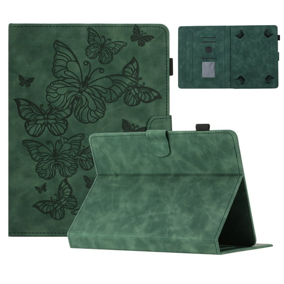 TECH CIRCLE Universal Case for Display Size 6.8" to 7.0" Tablets - Slim Folio Cute Case with Adjustable Viewing Stand Angles /Card Holder for Kindle Paperwhite 6.8" /Galaxy Tab 7.0" (Butterfly Green)