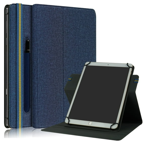TECH CIRCLE Universal Case Fits 9-11 inch Tablet, 360 Degree Rotating Tablet Case, PU Leather Folio Flip Protective Cover, Blue