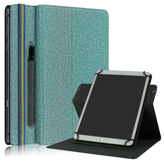 TECH CIRCLE Universal Case Fits 9-11 inch Tablet, 360 Degree Rotating Tablet Case, PU Leather Folio Flip Protective Cover, Green