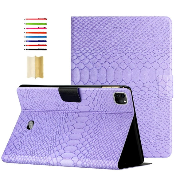 TECH CIRCLE Universal Case for iPad Pro 11-Inch & iPad Air (5th/4th Generation) 10.9" - Classic Leather Case with Stand (Purple)