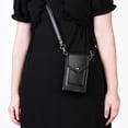 thumbnail image 1 of TECH CIRCLE Universal Inch Crossbody Phone Bag with Adjustable Shoulder Strap, Premium PU Leather Built-in Card Slot Shockproof Portable Cash Pocket Phone Case Bag, Black, 1 of 4