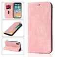 thumbnail image 1 of TECH CIRCLE Wallet Case for Apple iPhone X,iPhone XS,Full Protection Plain Leather Magnetic Flip Kickstand RFID Blocking ID Credit Card Slots Phone Case Cover,Pink, 1 of 10