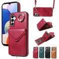 thumbnail image 1 of TECH CIRCLE Wallet Case with Card Holder For Galaxy A05S,Rotation Ring Stand PU Leather Shockproof Protective Slim Cover with Shoulder Strap for Women Men for Samsung Galaxy A05S 6.7" 2023,Red, 1 of 7