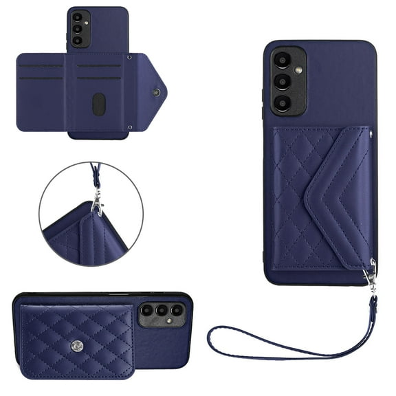 TECH CIRCLE Wallet Case For Galaxy A52 with Card Holder,Flip Premium PU Leather Magnetic Clasp Kickstand Heavy Duty Protective Cover with Wrist Strap for Samsung Galaxy A52 4G/5G 6.5" 2021,Blue