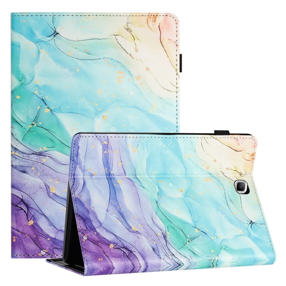TECH CIRCLE Wallet Case For Samsung Galaxy Tab A 8.0 2015 (SM-T350 T351 T355),PU Leather Folio Smart Stand Case with Pencil Holder Auto Wake Sleep Hand Strap Magnectic Cover,Marble