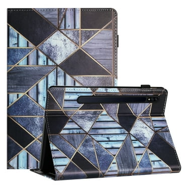 TECH CIRCLE Wallet Case For Samsung Galaxy Tab S8 2022/S7 2020 11-Inch,PU Leather Folio Smart Stand Case with Pencil Holder Auto Wake Sleep Hand Strap Magnectic Cover,Geometry