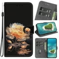 thumbnail image 1 of TECH CIRCLE Wallet Case For iPhone 15 Pro Max,Premium PU Leather Magnetic Pocket Card Slots with Wrist Strap Flip Stand Protective Women Girl Phone Case for Apple iPhone 15 Pro Max 2023,Gold Peony, 1 of 8