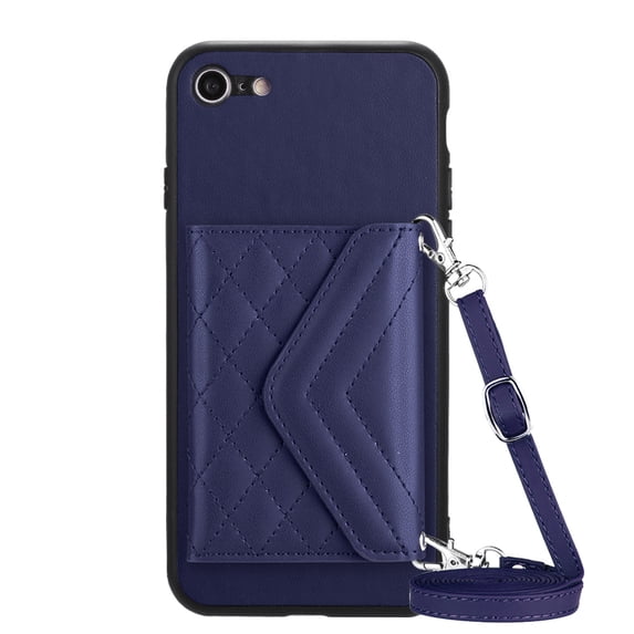 TECH CIRCLE Wallet Case For iPhone 7 8/iPhone SE with Card Holder,Flip Premium PU Leather Magnetic Clasp Kickstand Heavy Duty Protective Cover with Lanyard Strap for Apple iPhone 7 8 SE 4.7",Blue