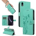 thumbnail image 1 of TECH CIRCLE Wallet Case For iPhone XS Max, Emboss Flower Premium PU Leather Magnetic Card Slots Flip Protective Kickstand Case with Wrist Strap for Apple iPhone XS Max 6.5" 2018,Green, 1 of 8