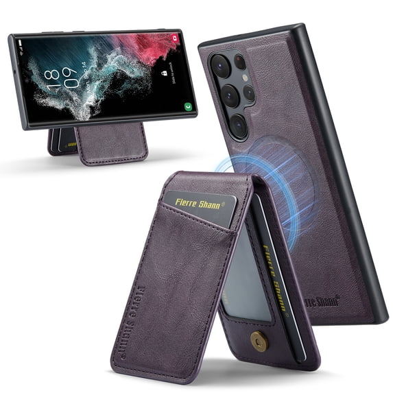TECH CIRCLE Wallet Case for Galaxy S23 Plus 6.6", Detachable 2-in-1 Stand RFID Blocking 4 Card Slot Wireless Charging Protective PU Leather Removable Folio Case for Galaxy S23 Plus 2023,Purple
