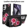 thumbnail image 1 of TECH CIRCLE Wallet Case for Galaxy S23 Ultra ,PU Leather Flip Protective Stand Flowers Floral Women Girls Case Card Holder Wristlet Mirror Shoulder Purse Case for Galaxy S23 Ultra 6.8" 2023,Black, 1 of 10