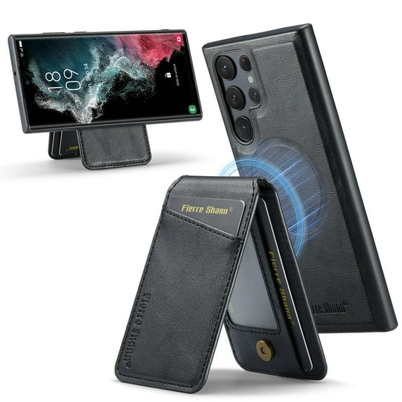 TECH CIRCLE Wallet Case for Galaxy S24 Plus 6.7", Detachable 2-in-1 Stand RFID Blocking 4 Card Slot Wireless Charging Protective PU Leather Removable Folio Case for Galaxy S24 Plus 2024,Black