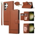 thumbnail image 1 of TECH CIRCLE Wallet Case For Galaxy S24 Ultra,Magnetic Flip Folio Stand Purse Case with Shoulder Wrist Strap Card Holder Cover Hidden Mirror Protective Cover for Samsung Galaxy S24 Ultra 6.8",Brown, 1 of 8