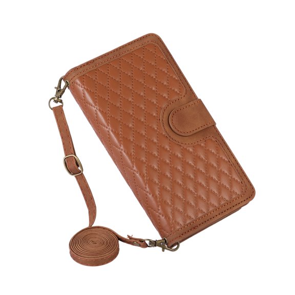 TECH CIRCLE Wallet Case for Google Pixel 6 Pro Purse with Shoulder Strap+Wristlet+9 Card Slots, Magnetic Flip Stand Zipper Wallet Lanyard Hand Strap Crossbody Phone Case for Pixel 6 Pro 6.7", Brown