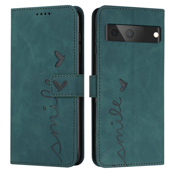 TECH CIRCLE Wallet Case for Google Pixel 8,With RFID Blocking Card Slots Stand Holder & Detachable Hand Strap,Premium PU Leather Embossed Phone Shell,for Google Pixel 8 6.2" 2023,Green