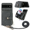 thumbnail image 1 of TECH CIRCLE Wallet Case for Google Pixel 9 Pro/Pixel 9,PU Leather Flip Folio Adjustable Detachable Crossbody Zipper Purse Case with Card Holder Kickstand for Google Pixel 9 Pro/Pixel 9 6.3" 2024,Black, 1 of 10