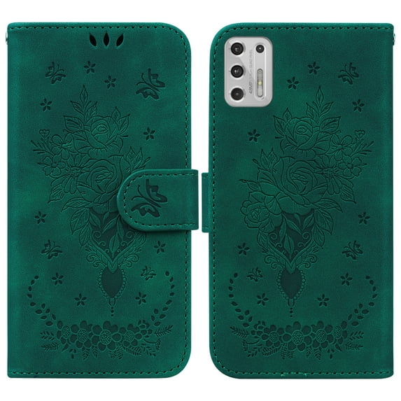TECH CIRCLE Wallet Case for Moto G Stylus 2021 4G / Motorola G Stylus 2021 4G, PU Leather ID Cash Card Slots Folio Flip Kickstand Hand Strap Case for Moto G Stylus 4G 6.8", Green