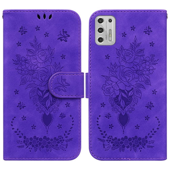 TECH CIRCLE Wallet Case for Moto G Stylus 2021 4G / Motorola G Stylus 2021 4G, PU Leather ID Cash Card Slots Folio Flip Kickstand Hand Strap Case for Moto G Stylus 4G 6.8", Purple