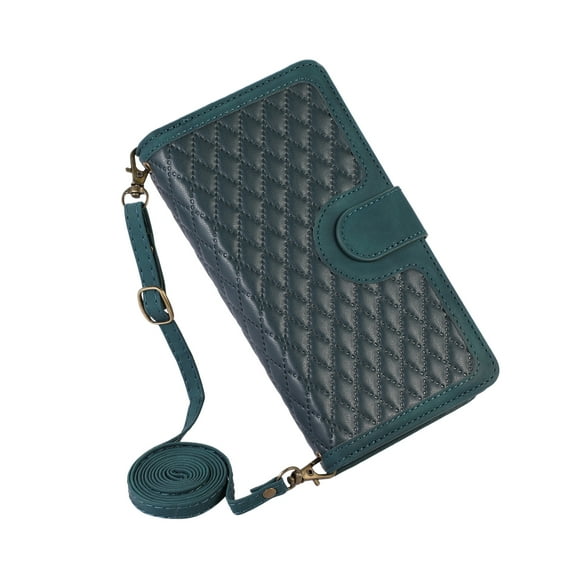 TECH CIRCLE Wallet Case for Samsung Galaxy A54 5G with Shoulder Strap+Wristlet+9 Card Slots, Magnetic Flip Stand Zipper Purse Lanyard Hand Strap Crossbody Phone Case for Galaxy A54 5G 6.4", Green