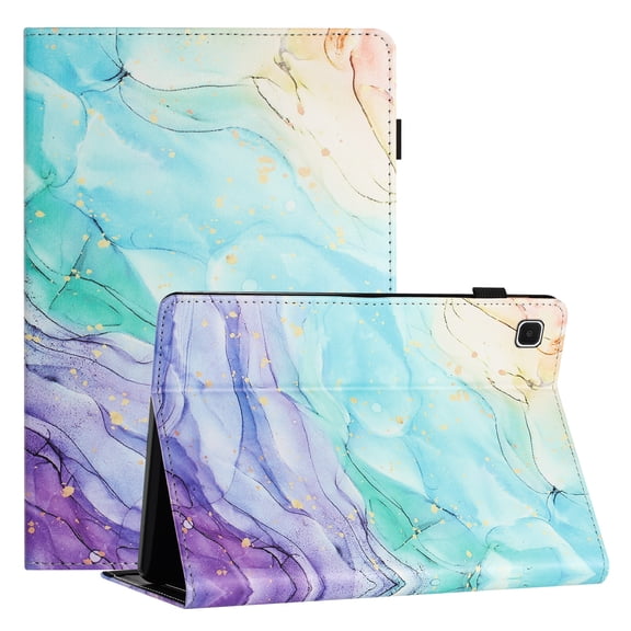 TECH CIRCLE Wallet Case For Samsung Galaxy Tab S5e 10.5 2019 SM-T720 T725,PU Leather Folio Smart Stand Case with Pencil Holder Auto Wake Sleep Hand Strap Magnectic Cover,Marble