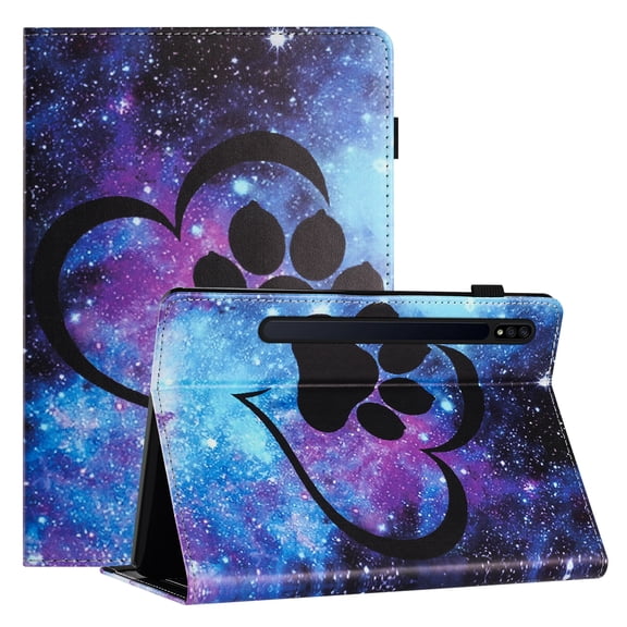 TECH CIRCLE Wallet Case For Samsung Galaxy Tab S8 2022/S7 2020 11-Inch,PU Leather Folio Smart Stand Case with Pencil Holder Auto Wake Sleep Hand Strap Magnectic Cover,Dog