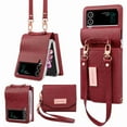 thumbnail image 1 of TECH CIRCLE Wallet Case for Samsung Galaxy Z Flip4, Premium PU Leather Card Holder Wristband Strap Case Shockproof Hinge Protection Phone Cover for Girl Woman for Samsung Galaxy Z Flip4 ,Red, 1 of 5