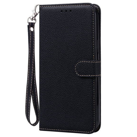 TECH CIRCLE Wallet Case for iPhone 11 Card Slots Holder Slim PU Leather Folio Flip Case with Hand Strap, Black