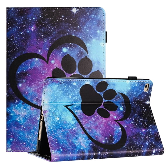 TECH CIRCLE Wallet Case For iPad 6th Gen 2018/ iPad 5th Gen 2017/Pro 9.7/ iPad Air 2 & 1,PU Leather Folio Smart Stand Case with Pencil Holder Auto Wake Sleep Hand Strap Magnectic Cover,Dog