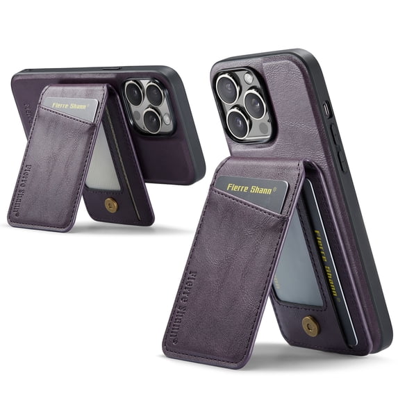 TECH CIRCLE Wallet Case for iPhone 12 Pro Max 6.7", Detachable 2-in-1 Stand RFID Blocking 4 Card Slot Wireless Charging Protective Case, PU Leather Removable Folio for iPhone 12 Pro Max 2020,Purple