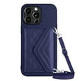 thumbnail image 1 of TECH CIRCLE Wallet Case For iPhone 13 Pro with Card Holder,Flip Premium PU Leather Magnetic Clasp Kickstand Heavy Duty Protective Cover with Lanyard Strap for Apple iPhone 13 Pro 6.1" 2021,Blue, 1 of 7