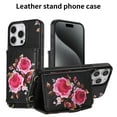 thumbnail image 1 of TECH CIRCLE Wallet Case for iPhone 13 Pro Max ,PU Leather Flip Protective Stand Flowers Floral Women Girls Case Card Holder Wristlet Mirror Shoulder Purse Case for iPhone 13 Pro Max 6.7" 2021,Black, 1 of 10