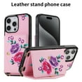 thumbnail image 1 of TECH CIRCLE Wallet Case for iPhone 15 ,PU Leather Flip Protective Stand Flowers Floral Women Girls Case Card Holder Wristlet Mirror Shoulder Purse Case for iPhone 15 6.1" 2023,Pink, 1 of 10
