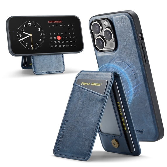 TECH CIRCLE Wallet Case for iPhone 16 Plus 6.7", Detachable 2-in-1 Stand RFID Blocking 4 Card Slot Wireless Charging Protective Case, PU Leather Removable Folio for iPhone 16 Plus 2024,Blue