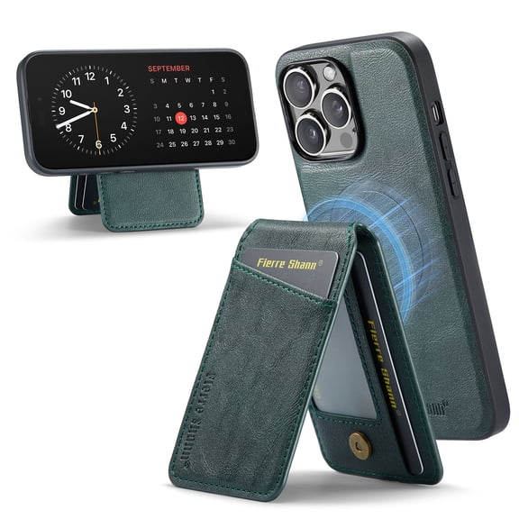 TECH CIRCLE Wallet Case for iPhone 7 / iPhone 8 / iPhone SE, Detachable 2-in-1 Stand RFID Blocking 4 Card Slot Wireless Charging Protective PU Leather Removable Folio iPhone 7 / 8 / SE Case,Green