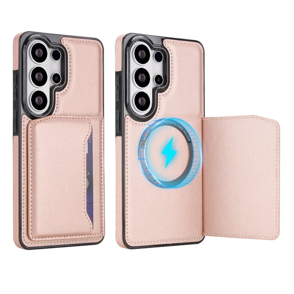 TECH CIRCLE Wallet Phone Case for Samsung Galaxy A37, with Card Holder, Stand, Compatible with MagSafe and Magnetic Accessories, Lightweight PU Leather Shell Protective Case, Rosegold