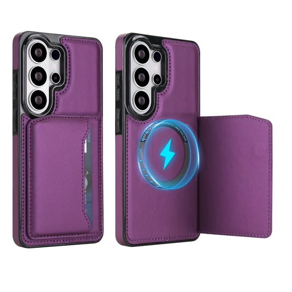 TECH CIRCLE Wallet Phone Case for Samsung Galaxy A52 5G, with Card Holder, Stand, Compatible with MagSafe and Magnetic Accessories, Lightweight PU Leather Shell Protective Case, Darkpurple