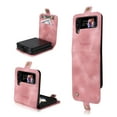 thumbnail image 1 of TECH CIRCLE Wallet Phone Case For Samsung Galaxy Z Flip 3 6.7 inch,Premium PU Leather High-quality Durable Shockproof Full Body Protective Phone Cover With Magnetic Buckle Flip Card Pocket Case,Pink, 1 of 8